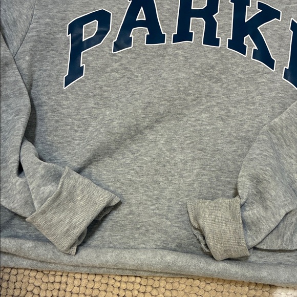 Parker Women's Gray Crewneck Sweater with Navy Lettering - Picture 2 of 3